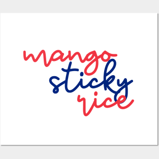 mango sticky rice - Thai red and blue - Flag color Posters and Art